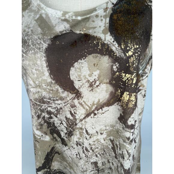 Mudd Y2K Grunge Shirt Gold Beige Womens Sz LARGE Gothic Affliction style 90s - Picture 2 of 8